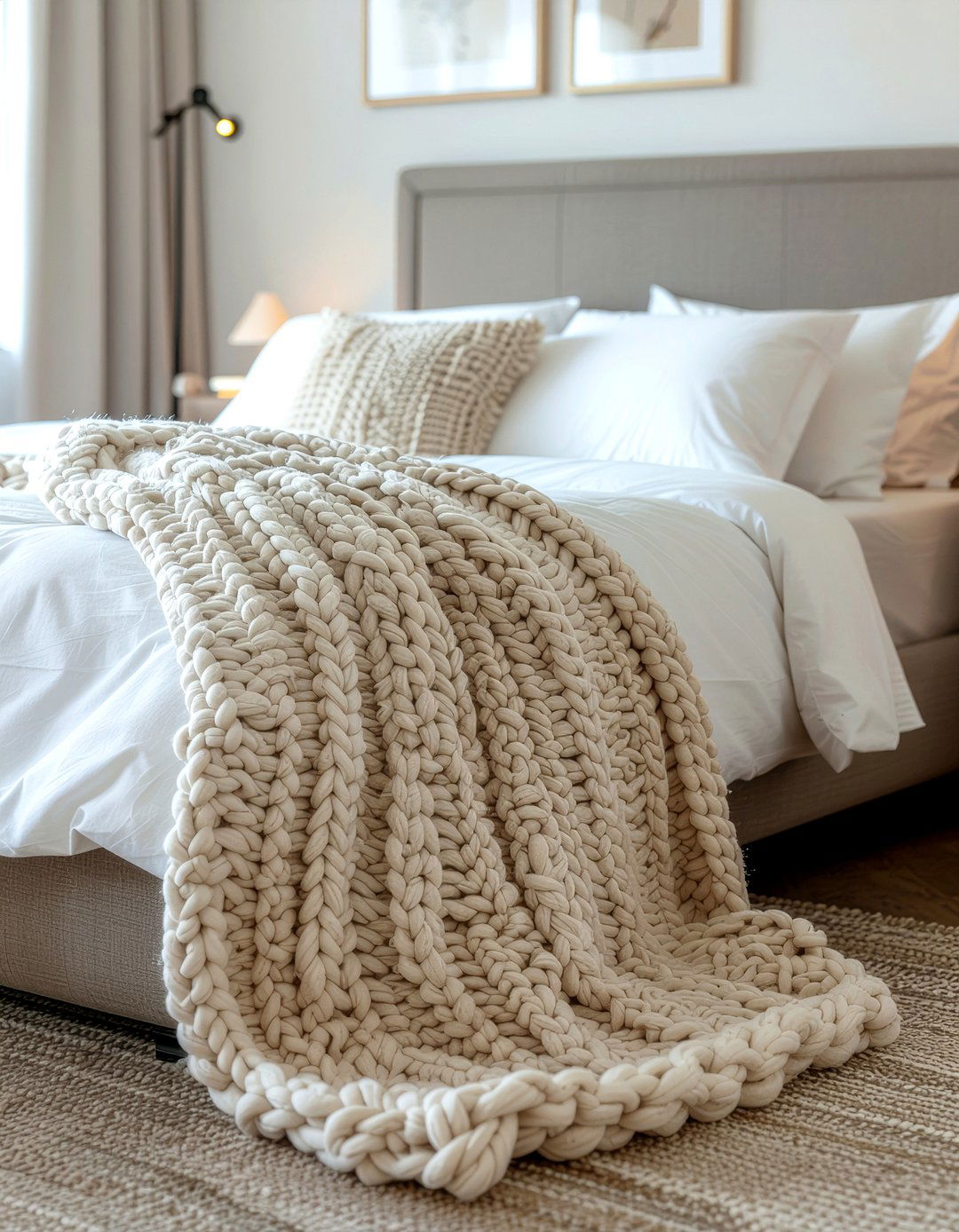Textured throw blanket - 30 budget bedroom ideas