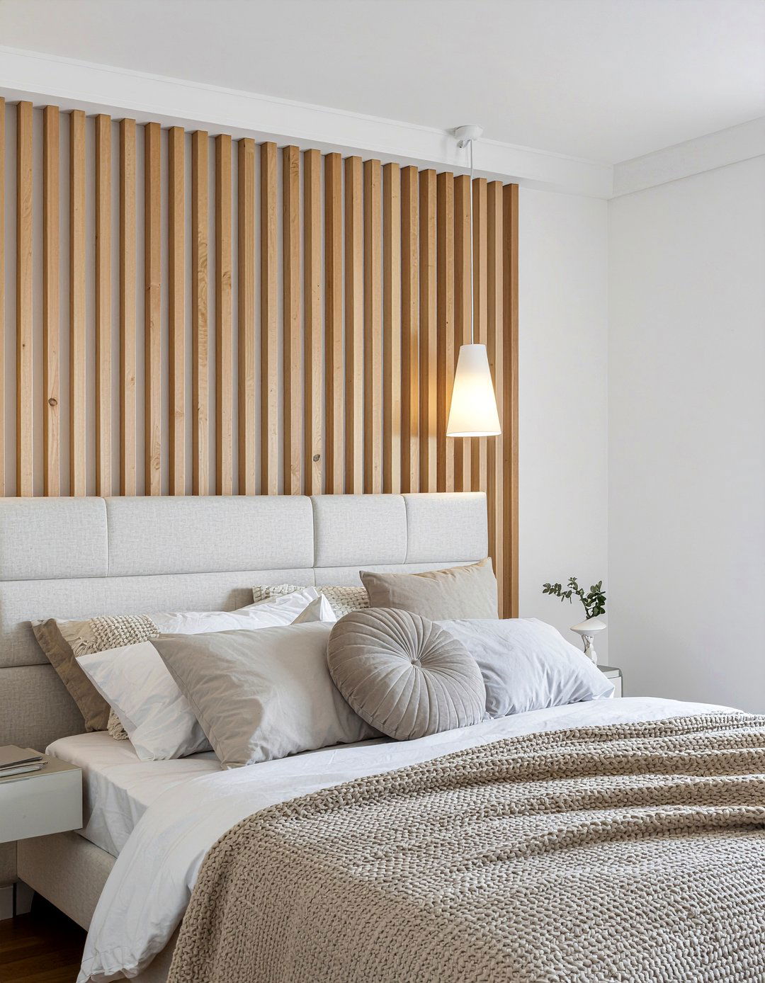 Textured wall panels - 30 wellness bedroom ideas
