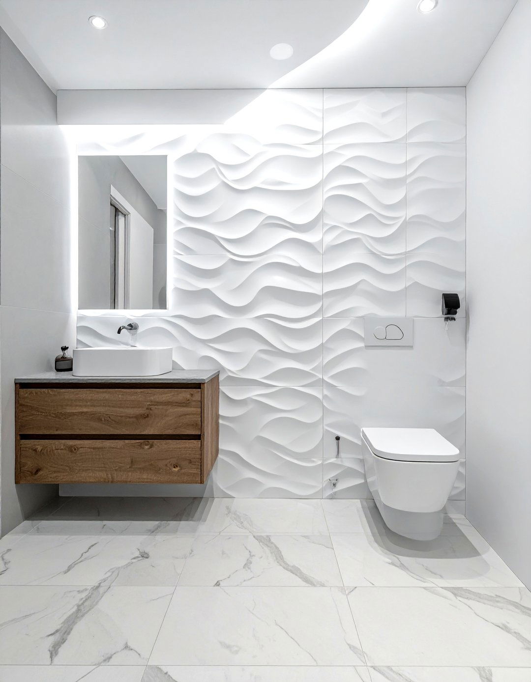 Textured wall tile bathroom - 30 Waterworks bathroom ideas