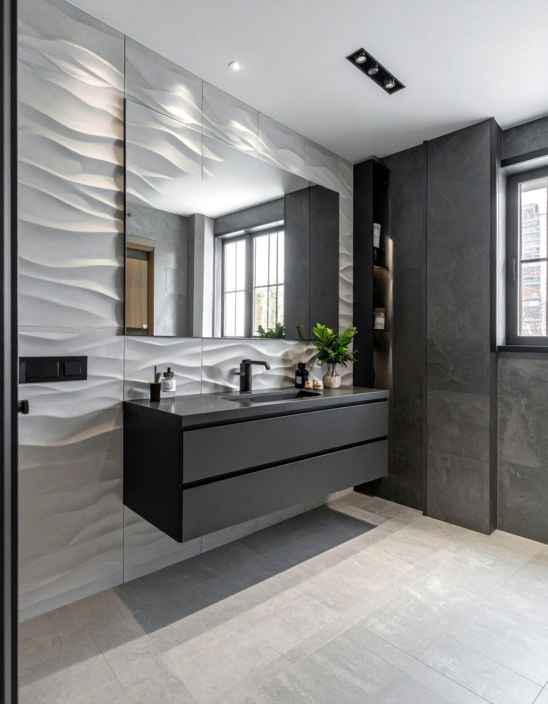 Textured wall tiles - 30 calming bathroom ideas