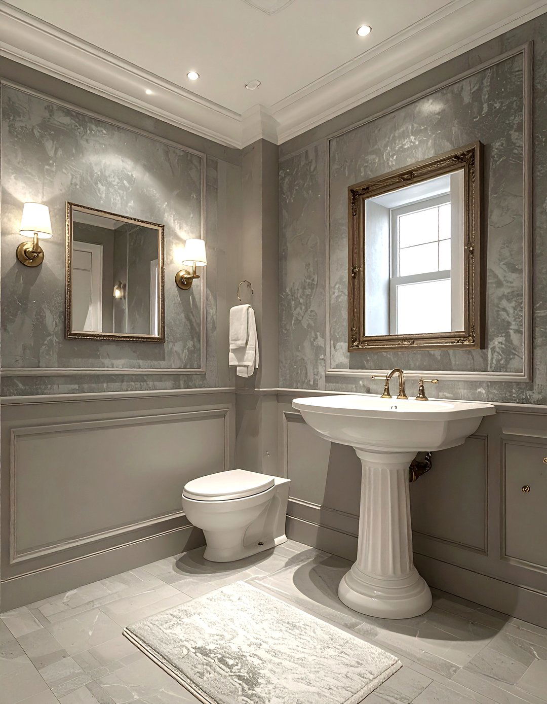 Textured wallpaper bathroom - 30 spa bathroom ideas