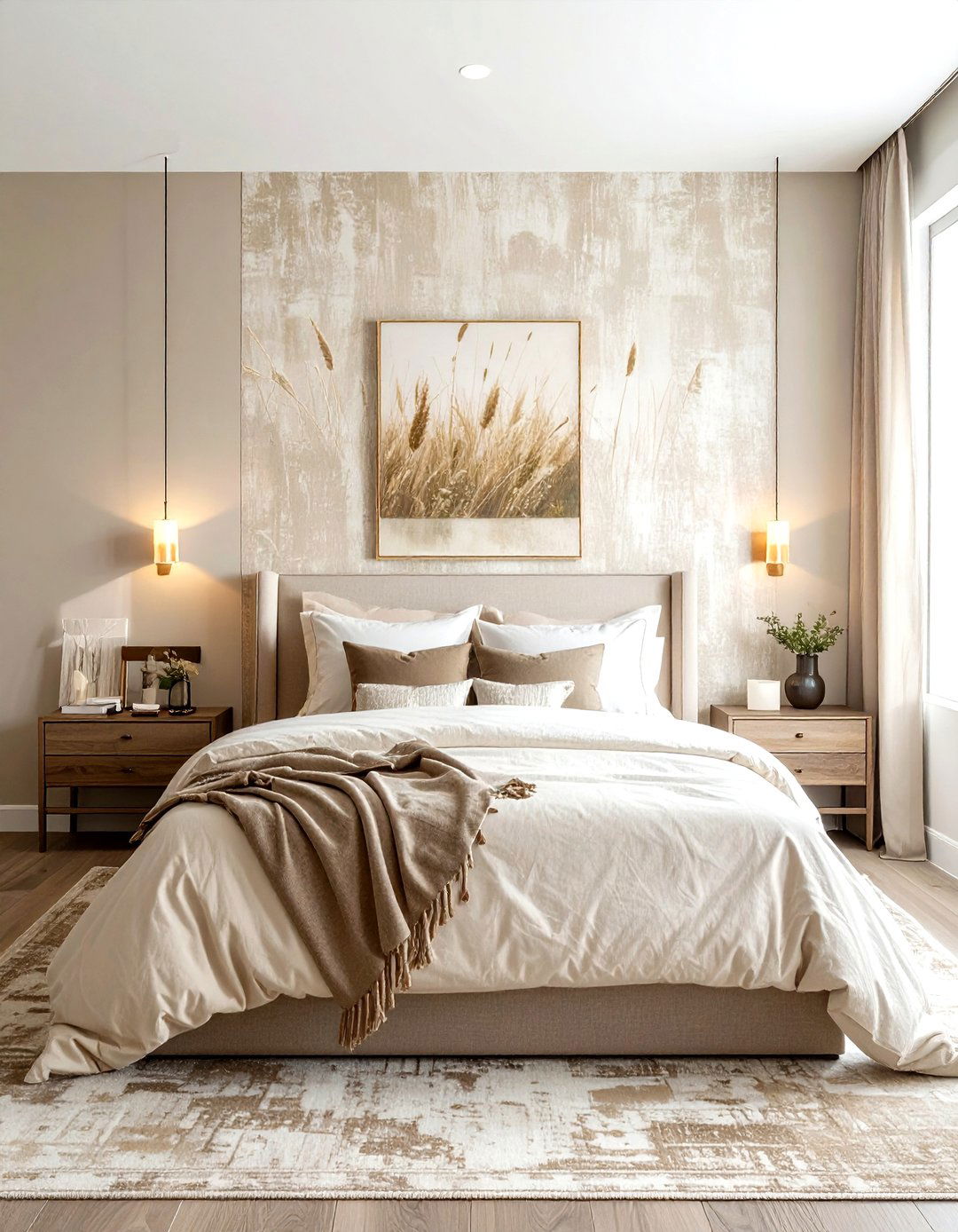 Textured wallpaper bedroom - 30 show home bedroom ideas