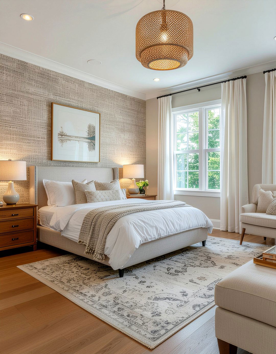 Textured wallpaper bedroom - 30 spacious bedroom ideas