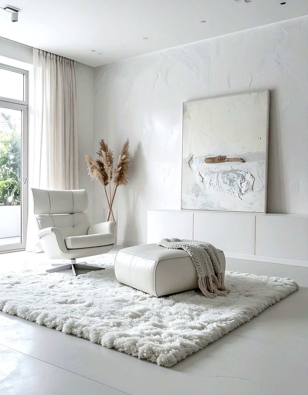 Textured white living room - 30 white and white living room ideas