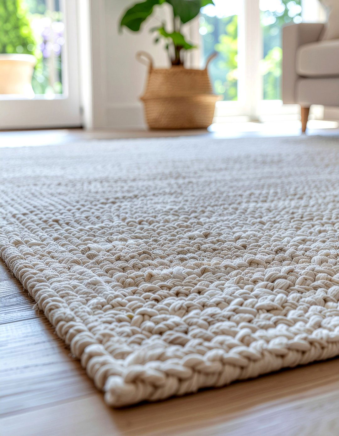 Textured wool rug - 30 cashmere living room ideas