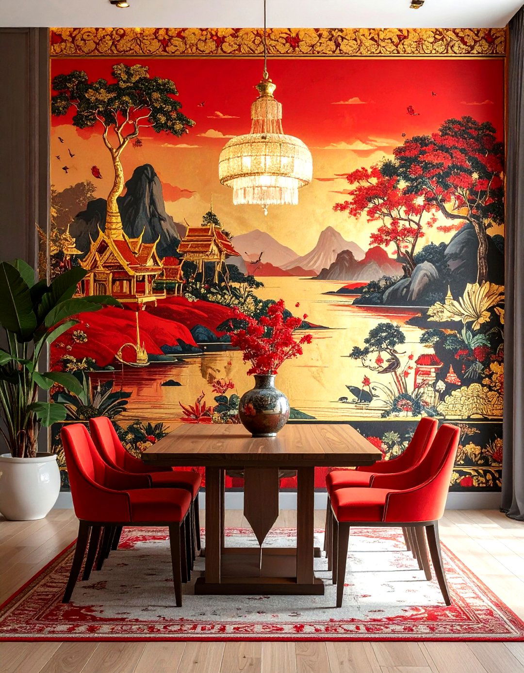 Thai Mural Wallpaper - 30 Thai dining room ideas