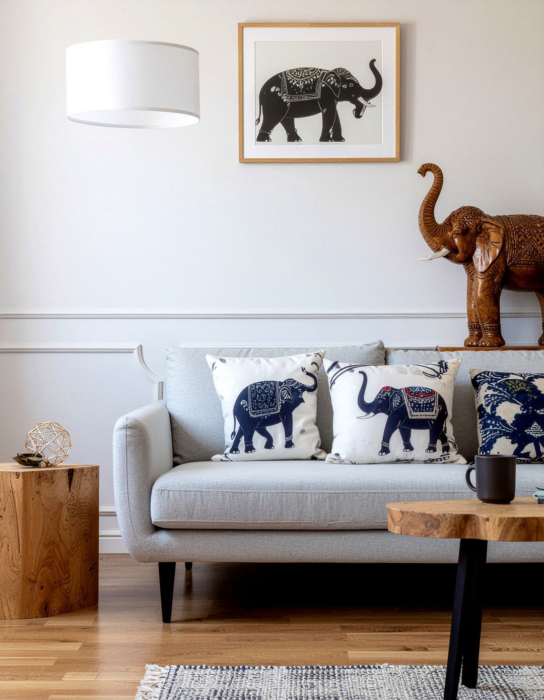 Thai elephant motif decor - 30 Thai living room ideas