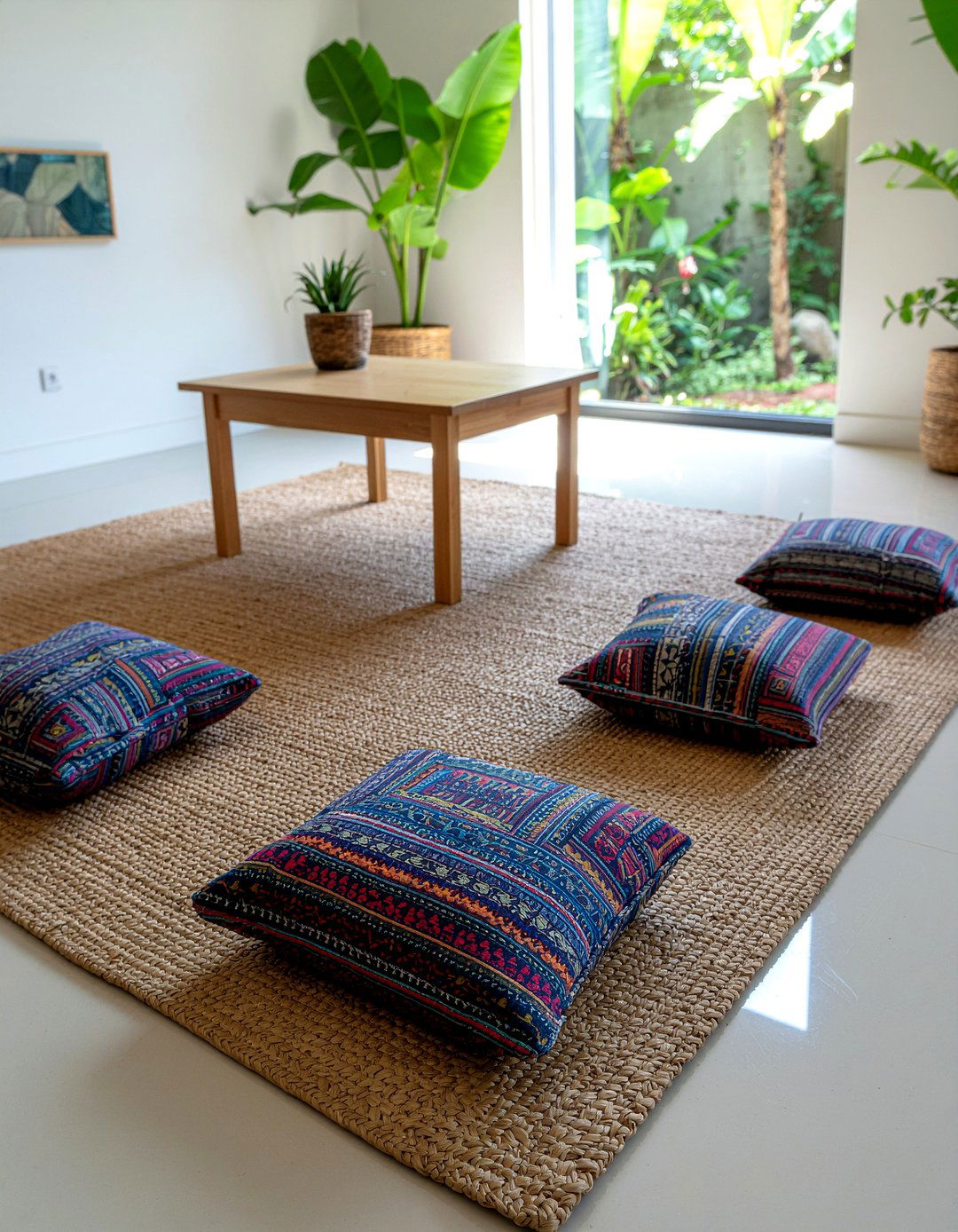 Thai triangular floor cushions - 30 Thai living room ideas