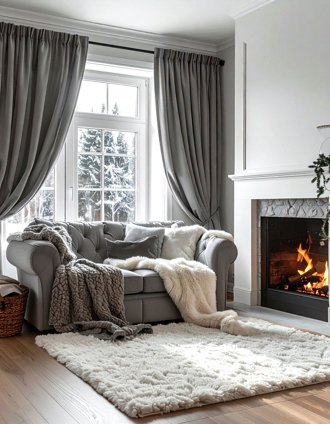 Thermal insulated winter window curtains - 30 drape ideas