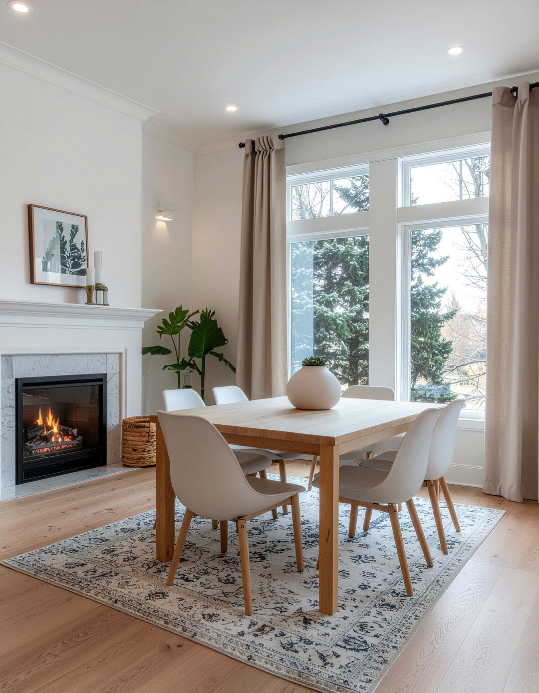 Thermal neutral curtains - 30 neutral curtain dining room ideas