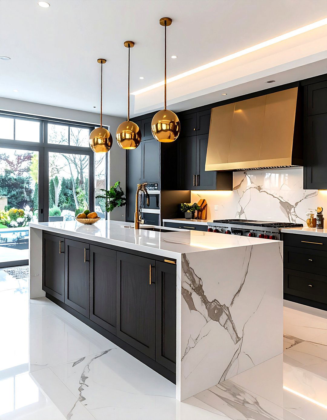 Thick Island Kitchen - 30 solid surface countertop kitchen ideas