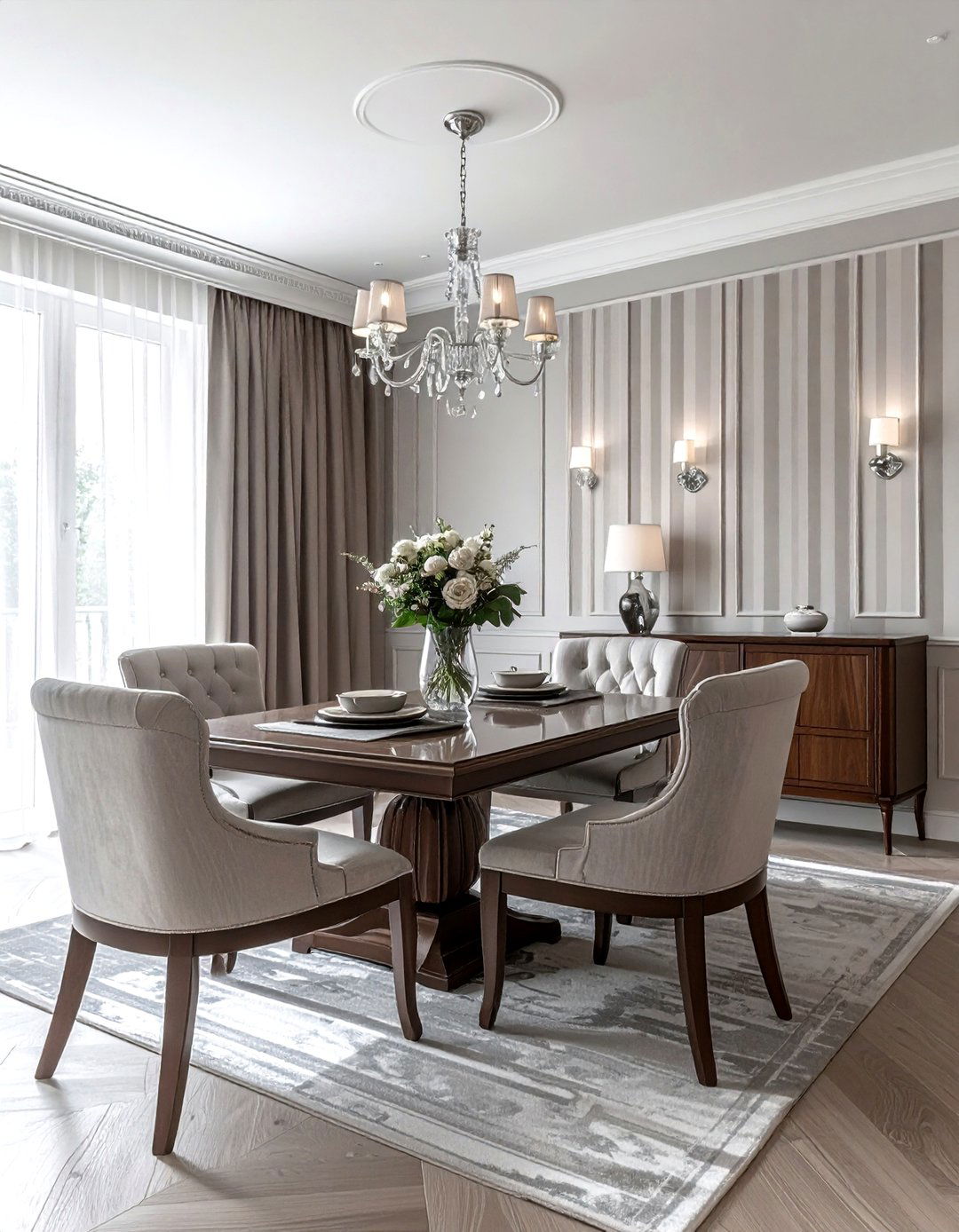 Thin Pinstripe Wallpaper Dining Room - 30 striped wallpaper dining room ideas