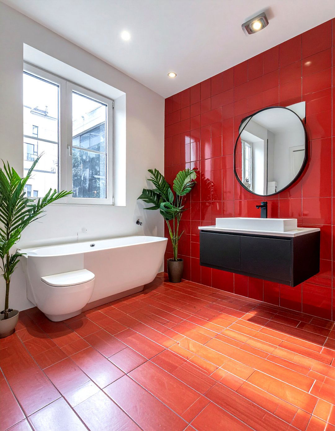 Thin brick tile - 30 brick bathroom ideas