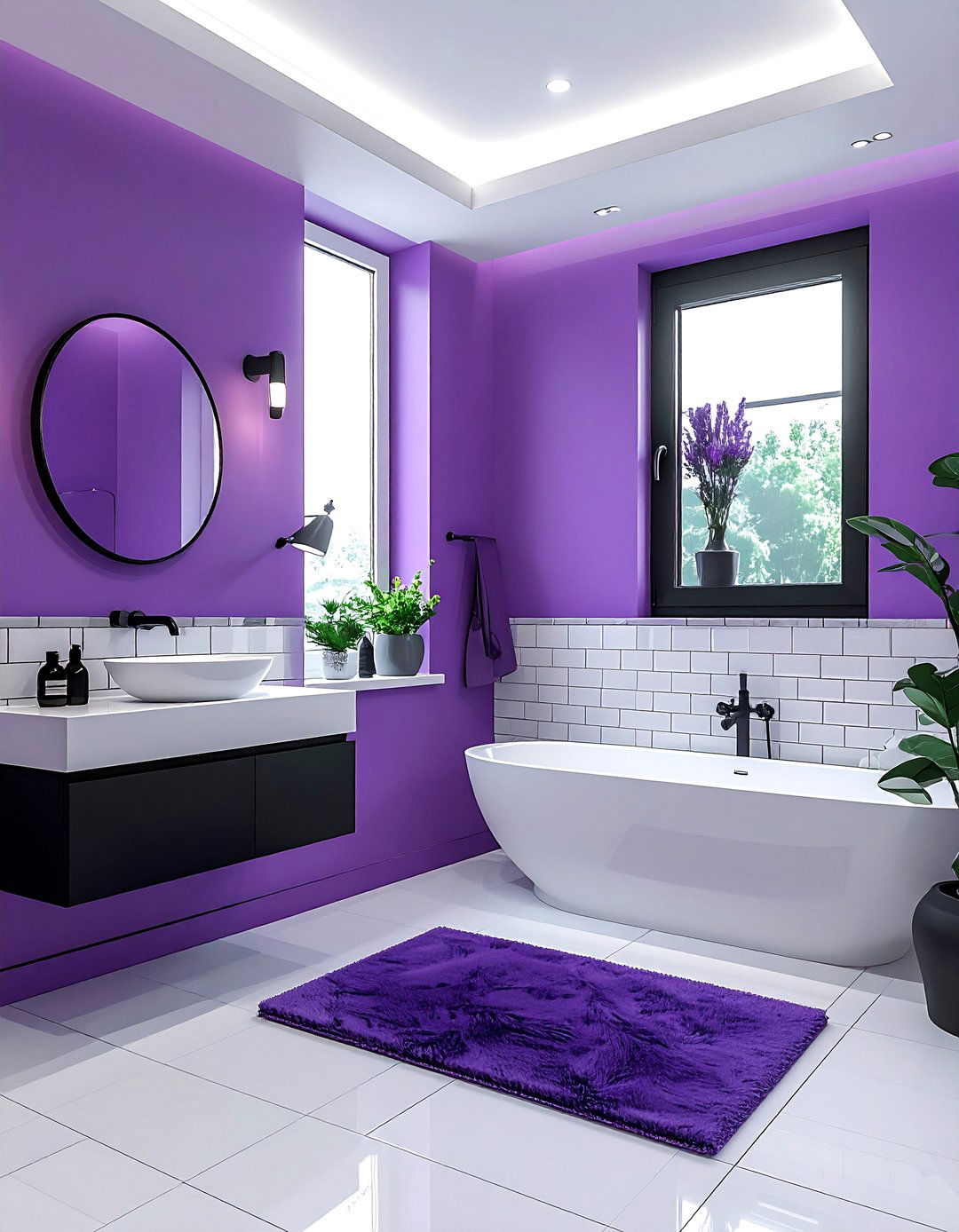 Thistle purple bathroom - 30 purple bathroom color schemes