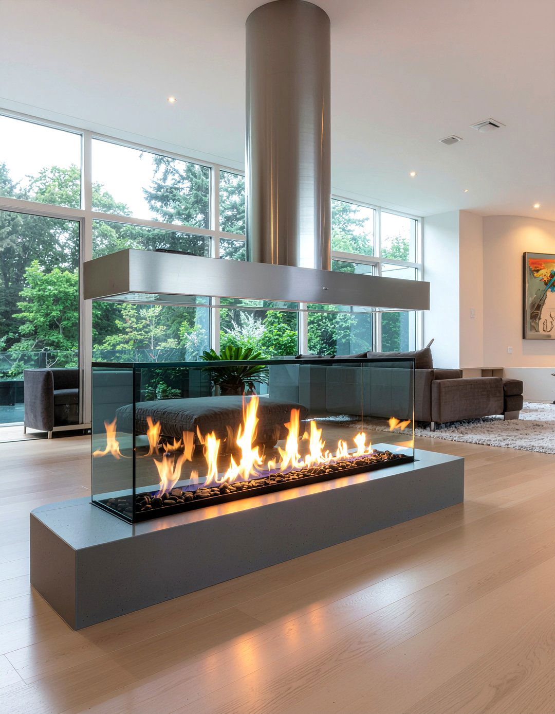 Three Sided Electric Fireplace - 30 living room electric fireplace ideas