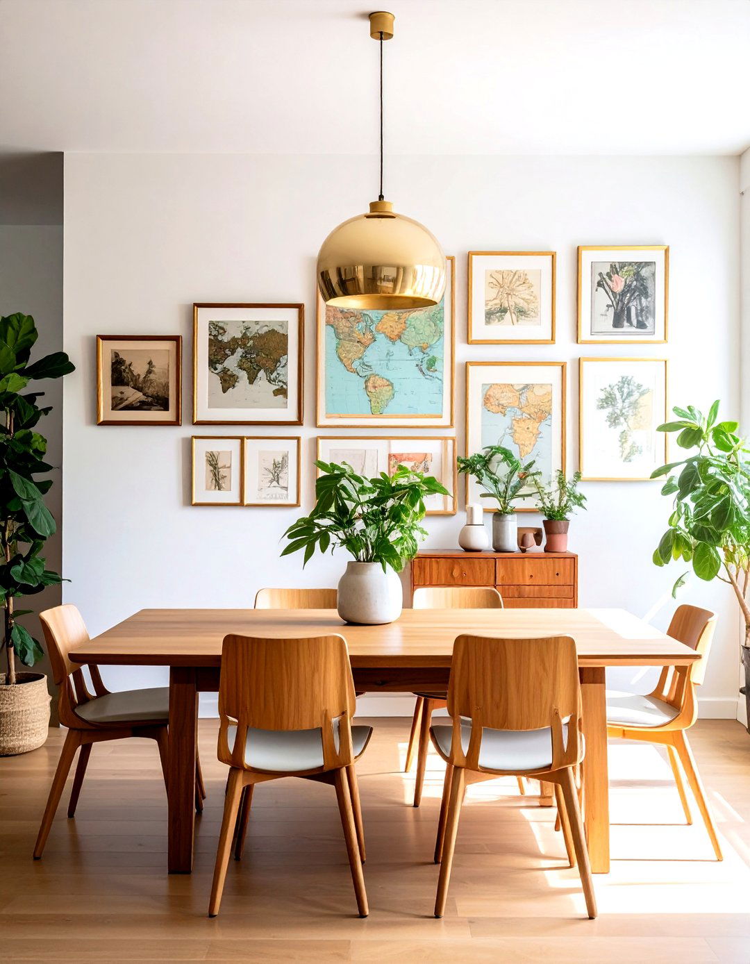 Thrifted Gallery Wall - 30 thrift store dining room ideas