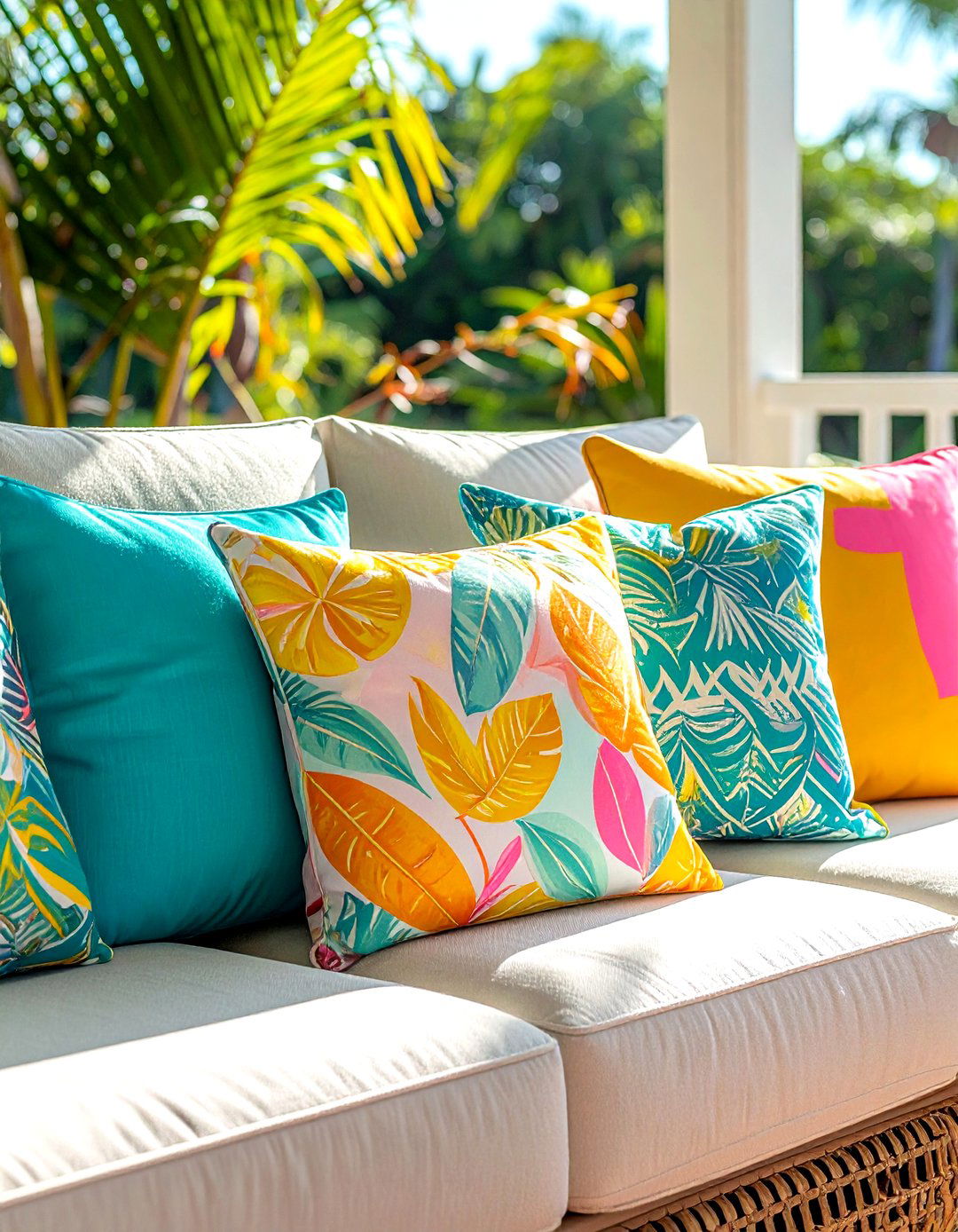 Throw pillows - 30 back porch decor ideas
