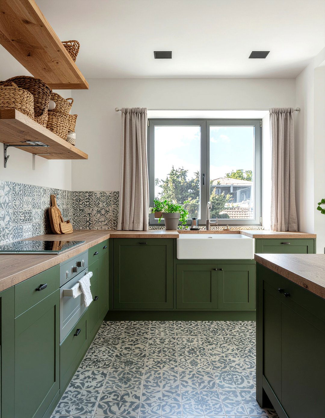 Thyme green kitchen cabinets - 30 green kitchen cabinet ideas