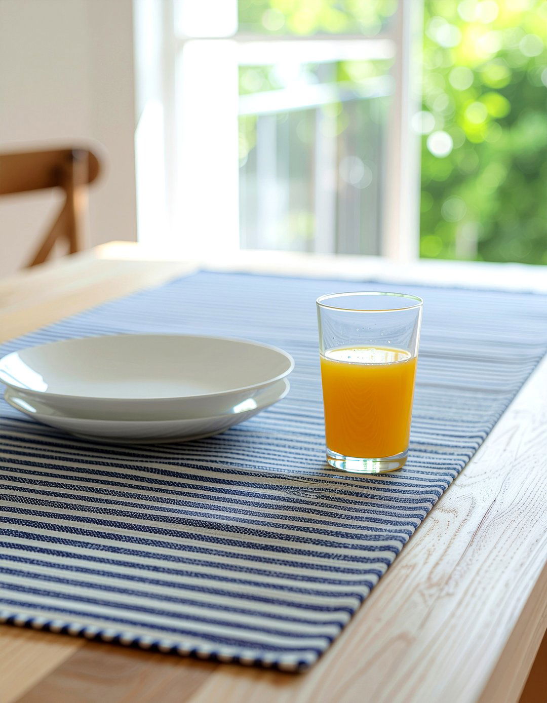 Ticking stripe placemat - 30 placemat dining ideas