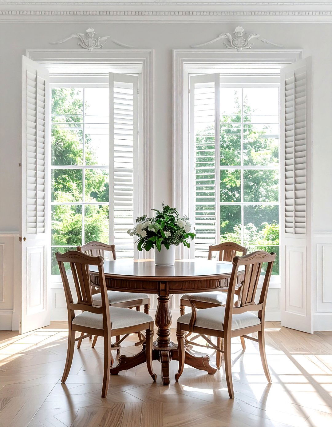 Tier on tier shutters - 30 dining room shutter ideas