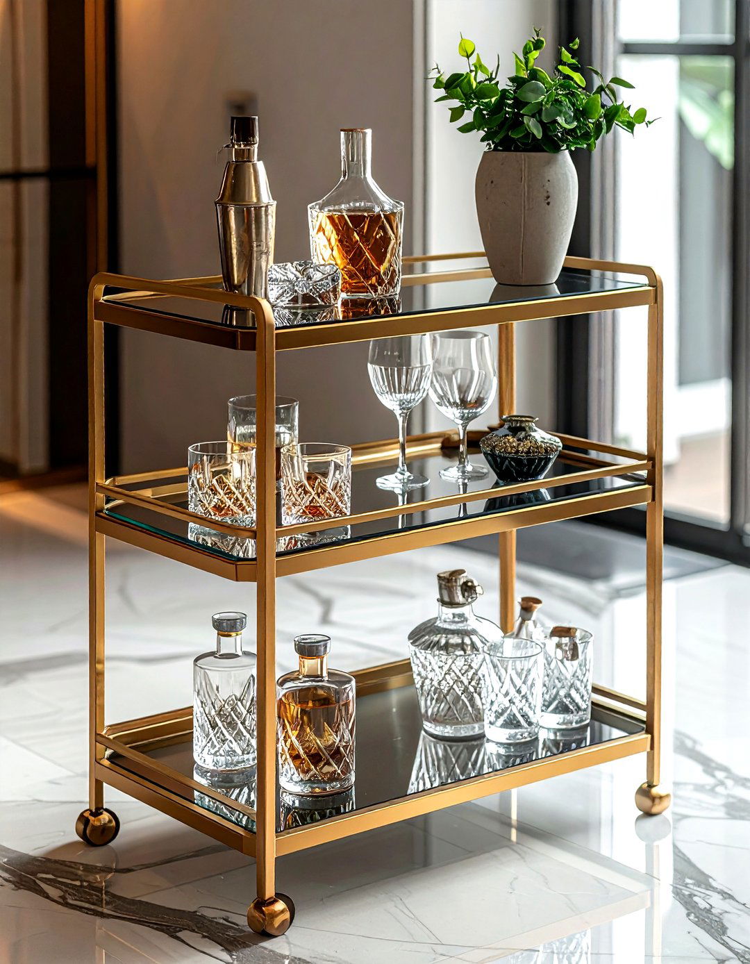 Tiered Bar Cart - 30 decor upgrade ideas