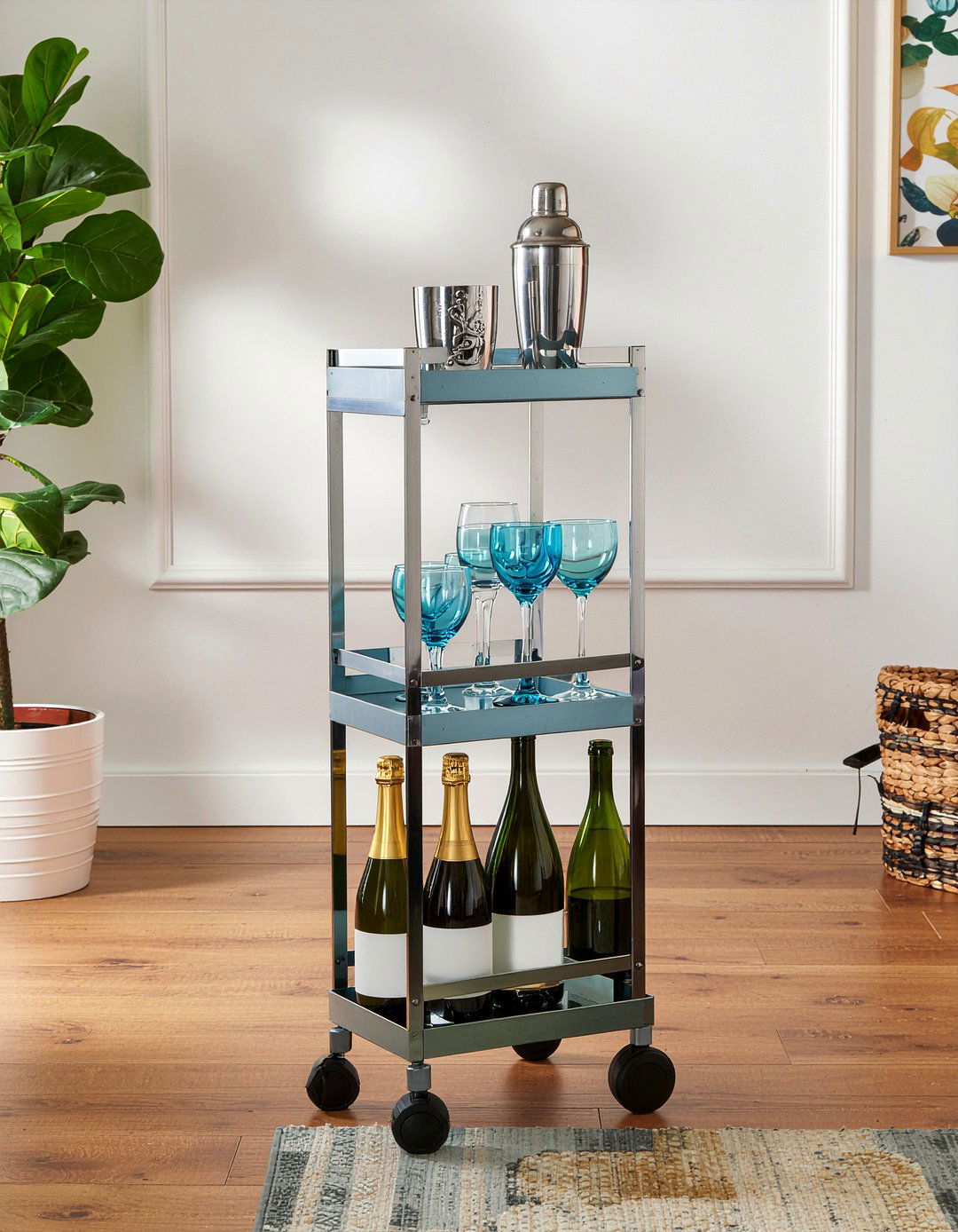 Tiered Bar Cart - 30 living room bar cart ideas