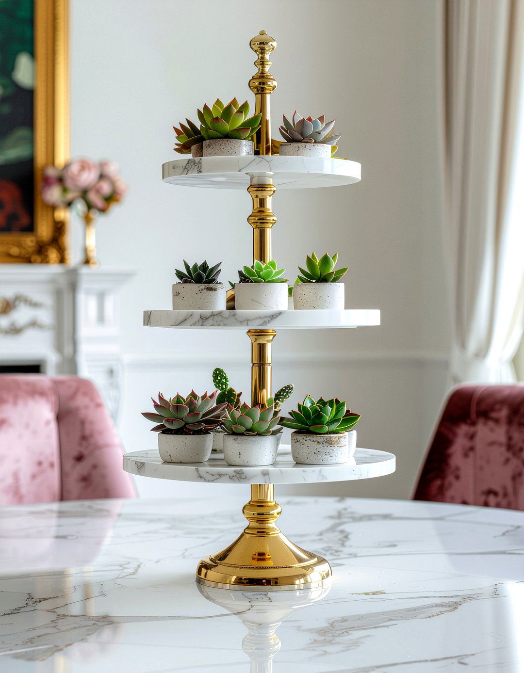 Tiered Cake Stand - 30 centerpiece dining room ideas