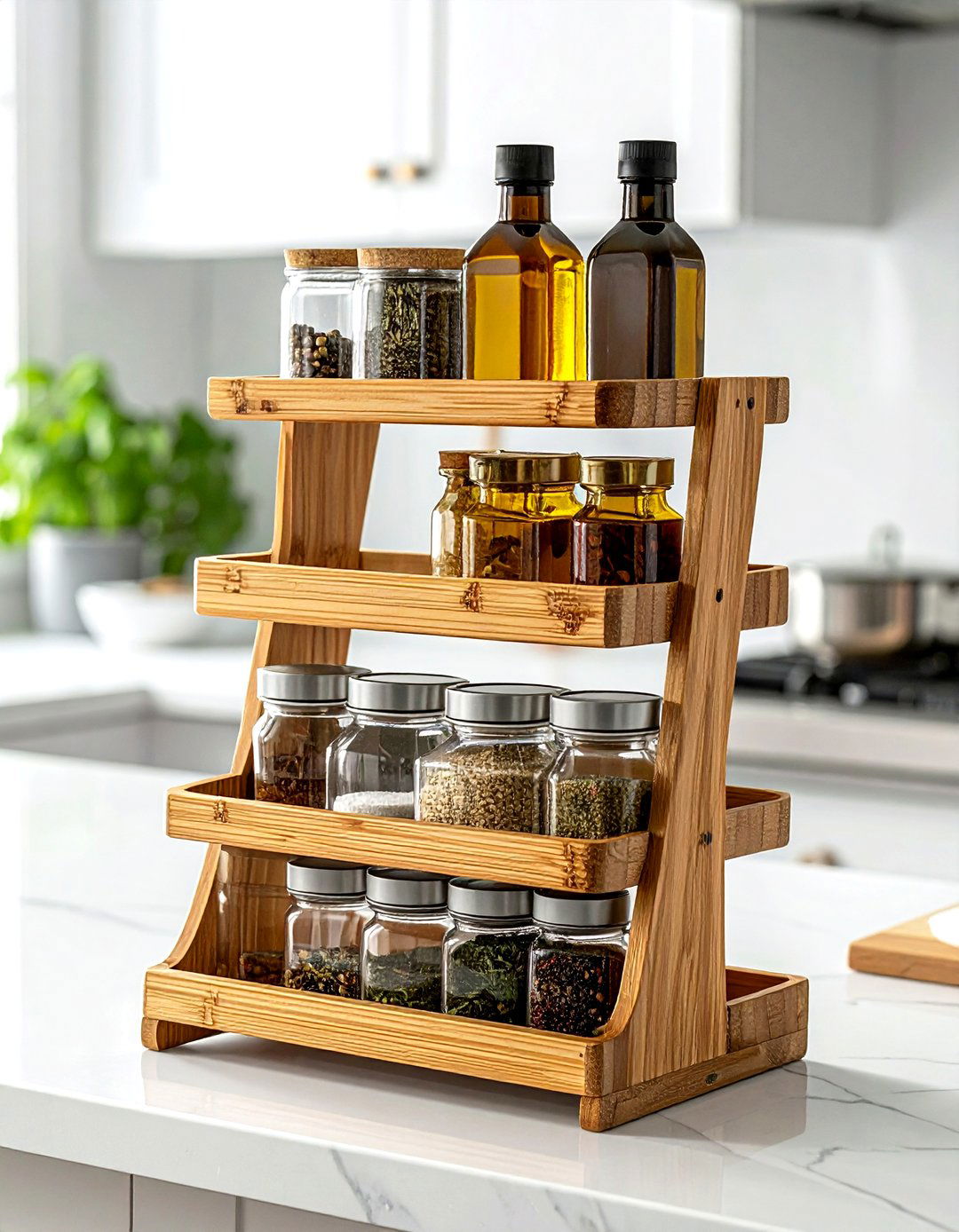 Tiered Countertop Organizer - 30 kitchen storage solutions