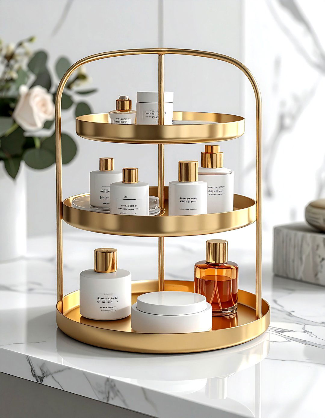 Tiered Countertop Organizer - 30 bathroom storage tips