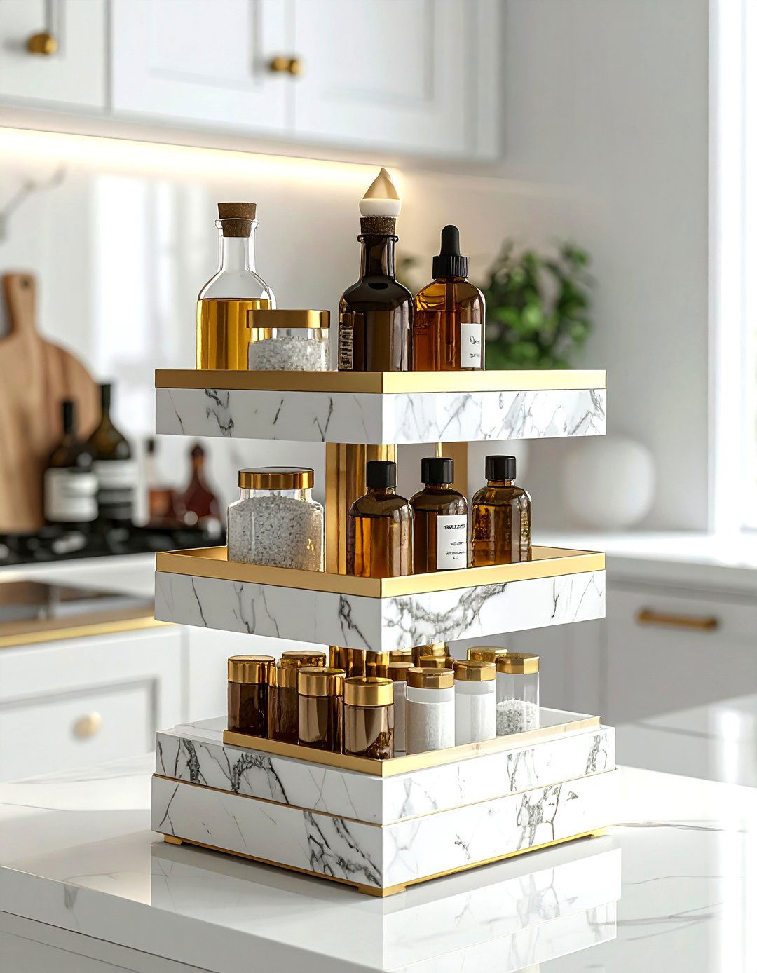 Tiered Countertop Stand - 30 kitchen vertical storage ideas