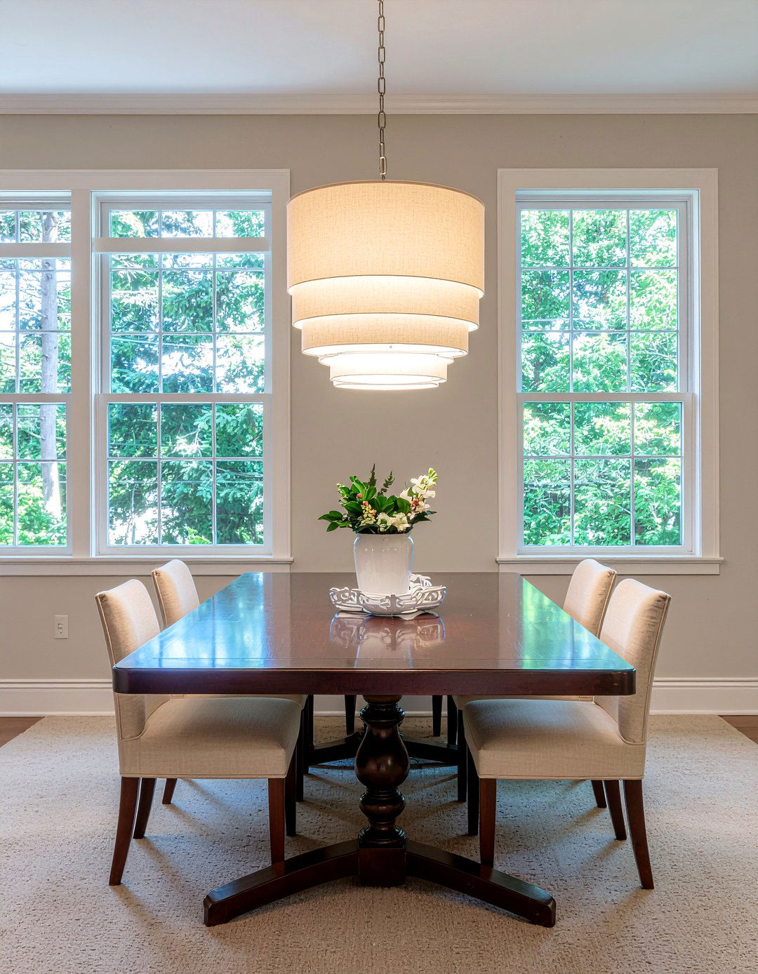 Tiered Drum Shade - 30 dining room pendant ideas