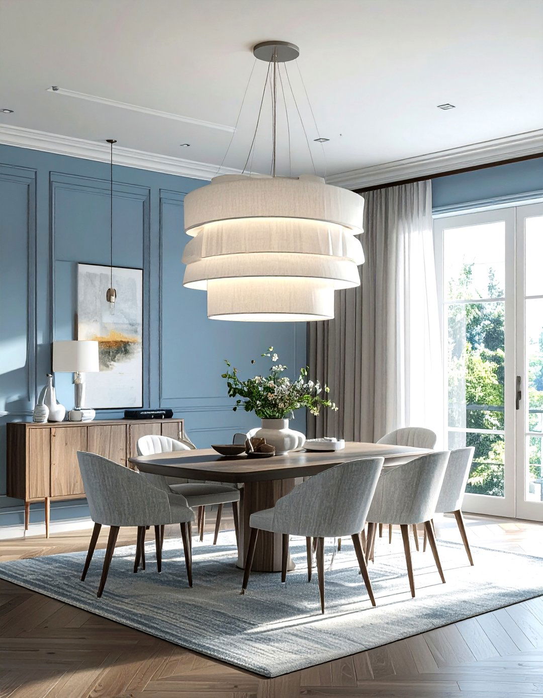 Tiered Fabric Light - 30 semi-flush dining room light ideas