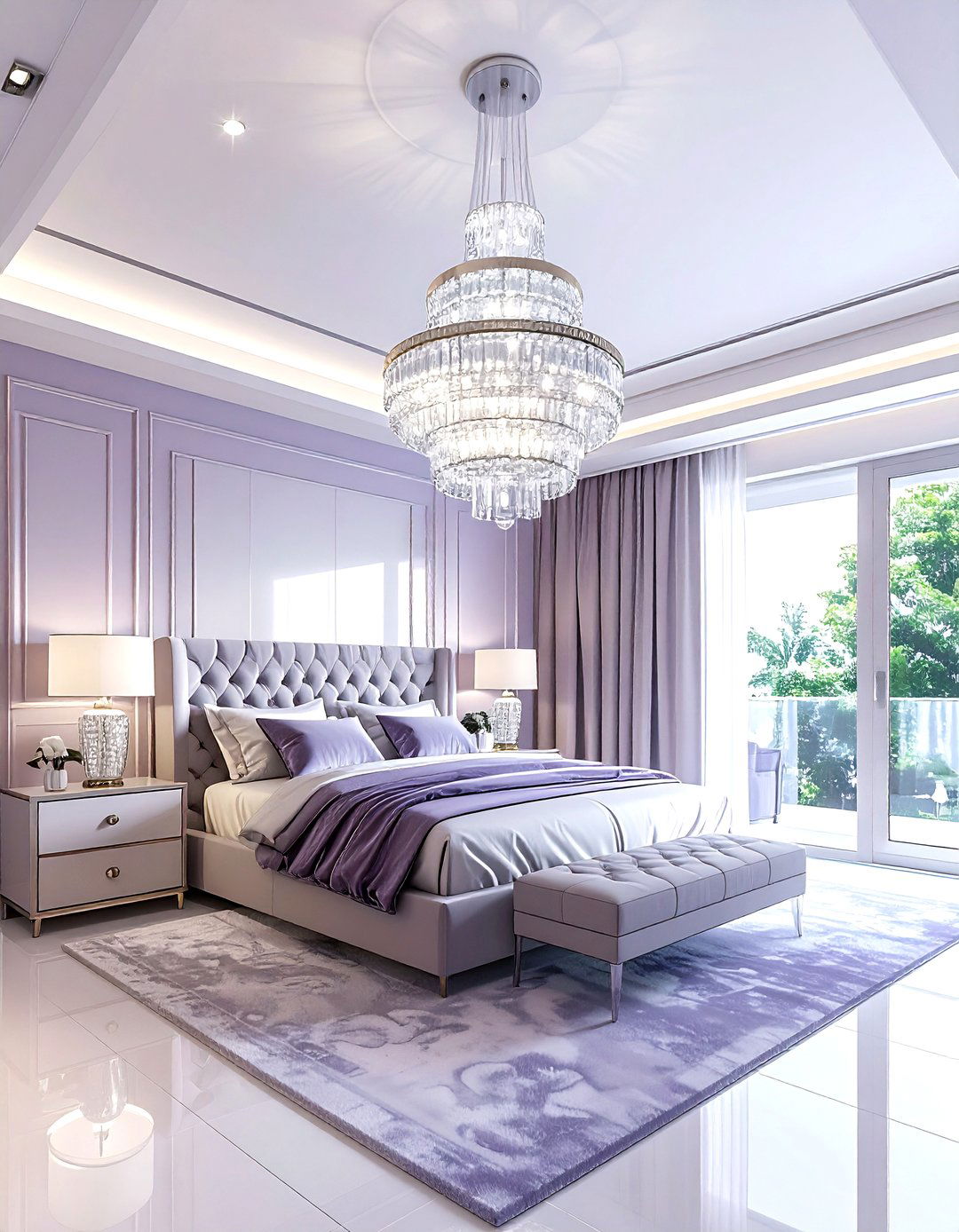 Tiered Glass Chandelier - 30 bedroom chandelier ideas
