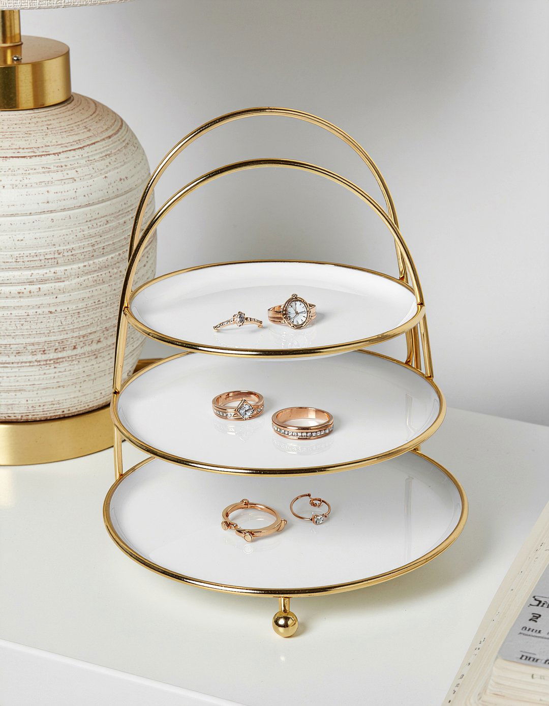 Tiered Jewelry Tray - 30 bedroom jewelry storage ideas