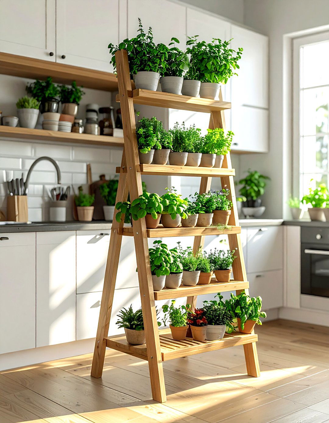 Tiered Ladder Plant Stand - 30 planter ideas