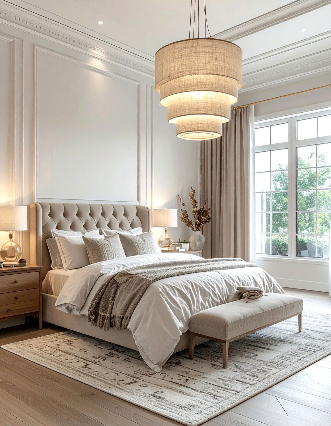 Tiered Linen Light - 30 bedroom pendant lighting ideas