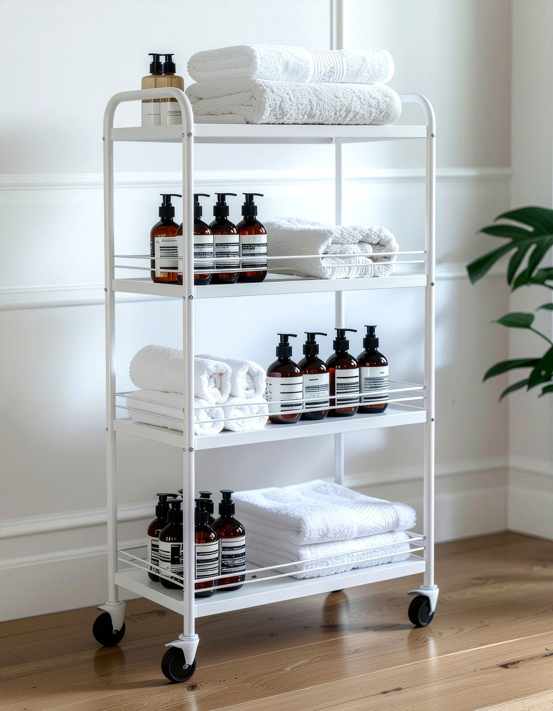 Tiered Rolling Trolley - 30 bedroom storage solutions