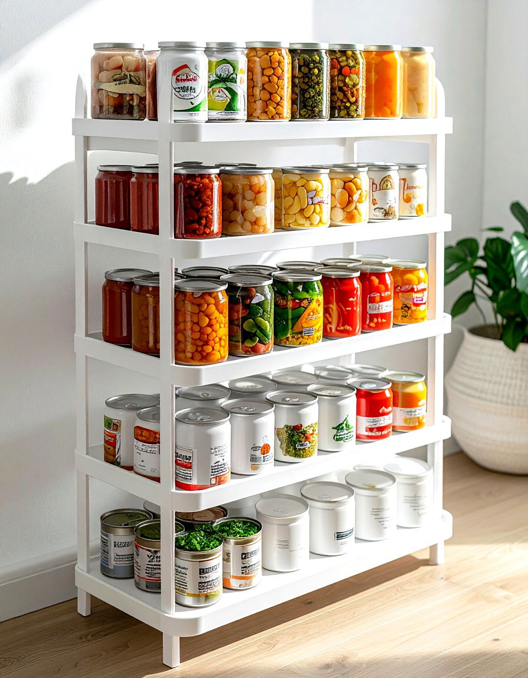 Tiered Shelf For Canned Goods - 30 kitchen organization hacks