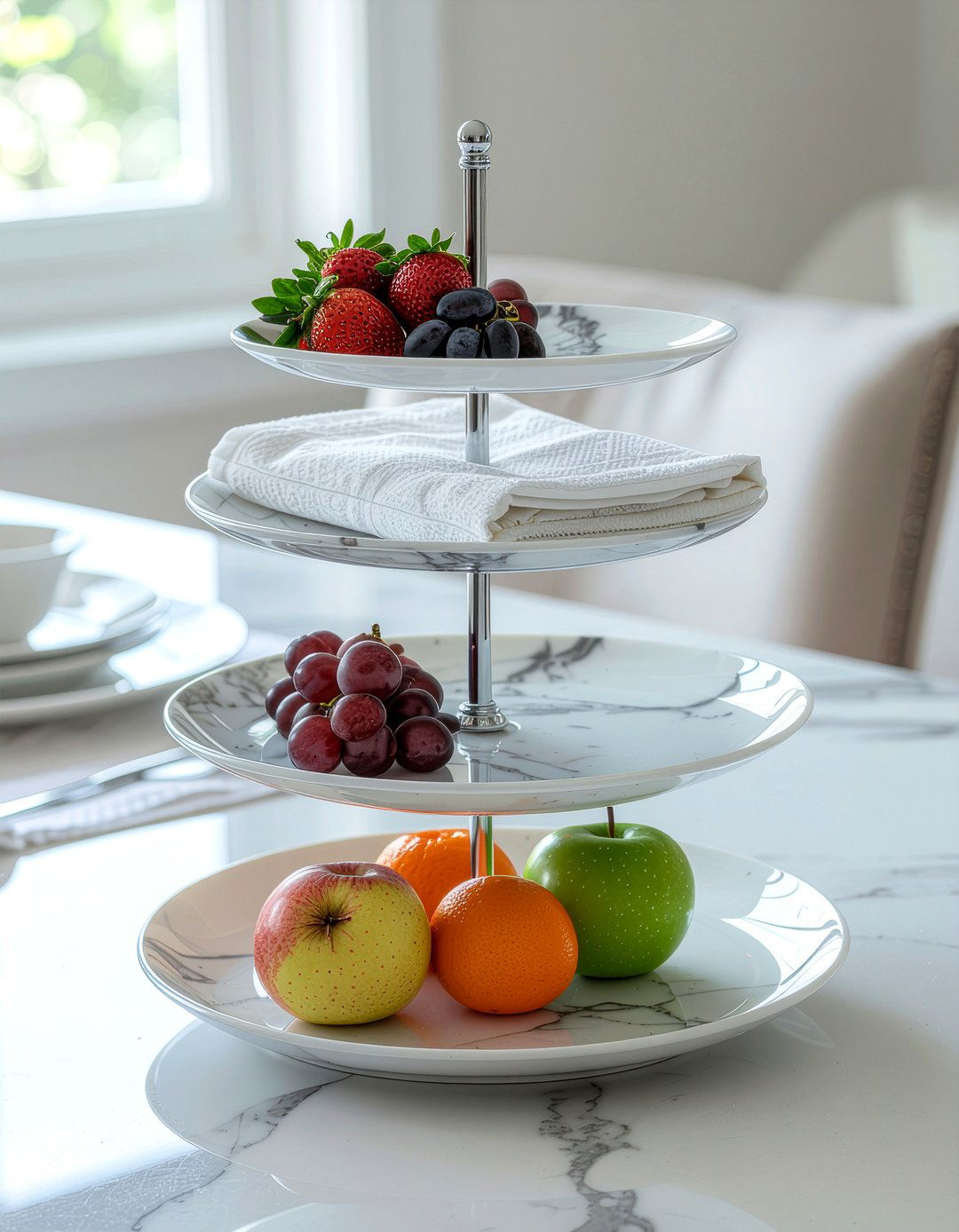 Tiered Tabletop Stand - 30 dining room organization ideas