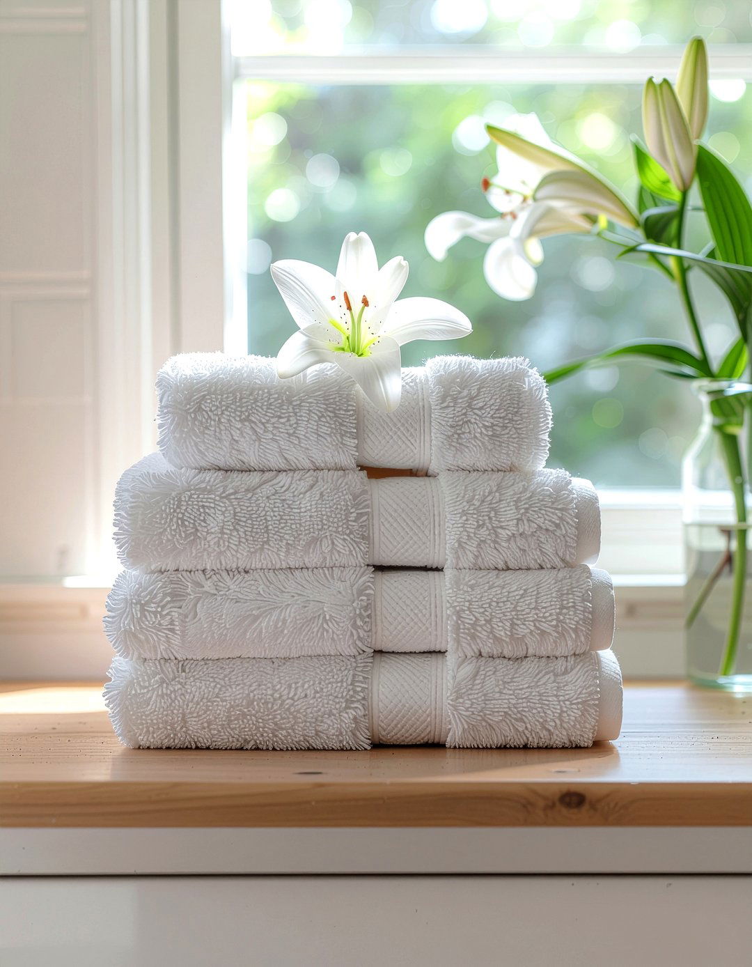 Tiered Towel Stack - 30 bathroom towel folding ideas