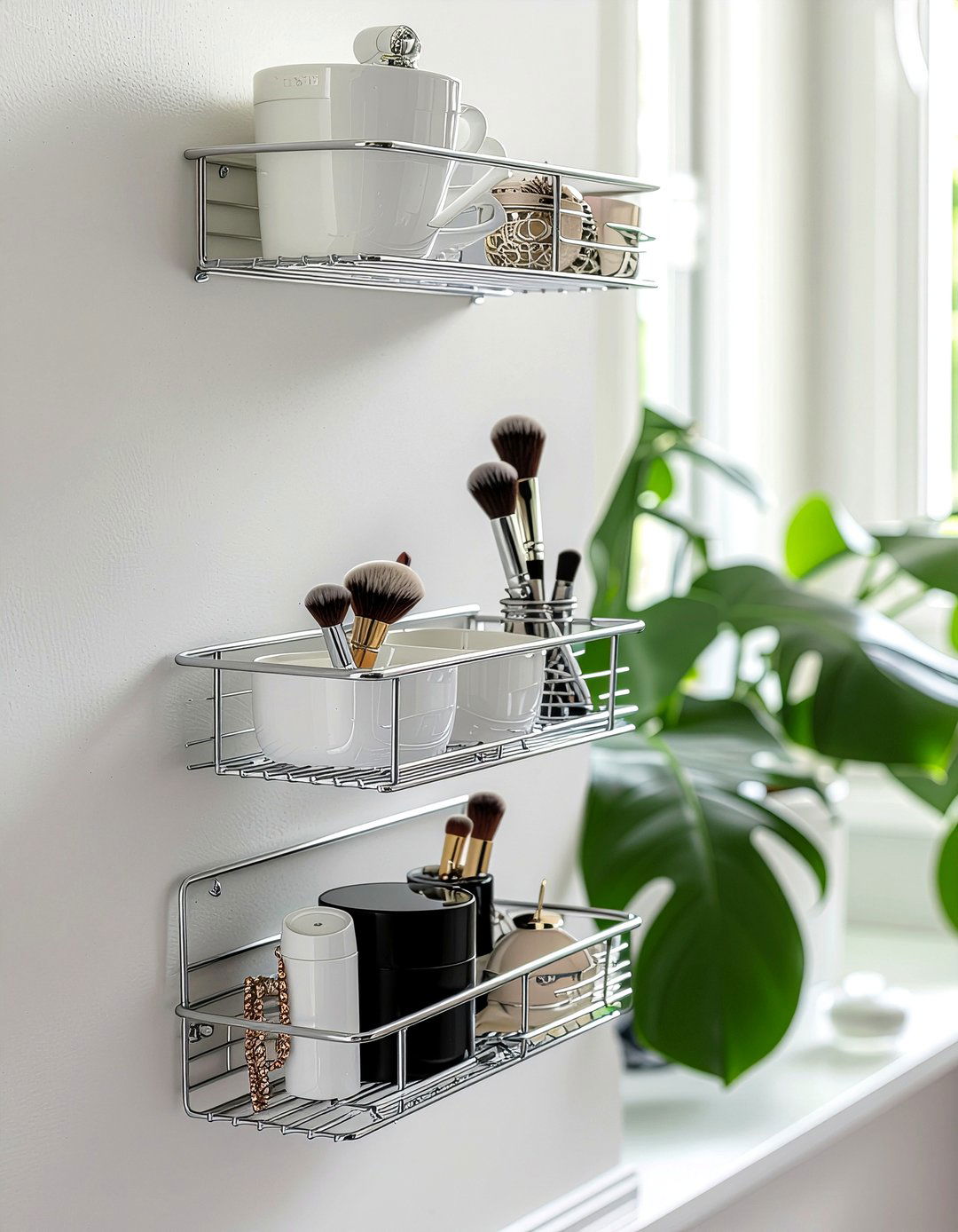 Tiered Wall Storage - 30 bedroom vertical storage ideas