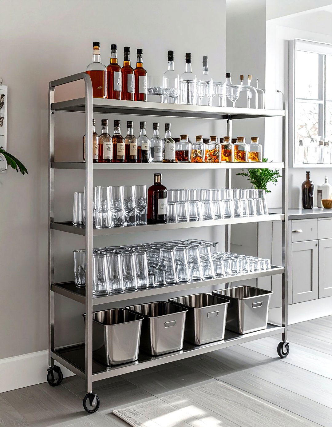 Tiered bar cart - 30 bar cart styling ideas