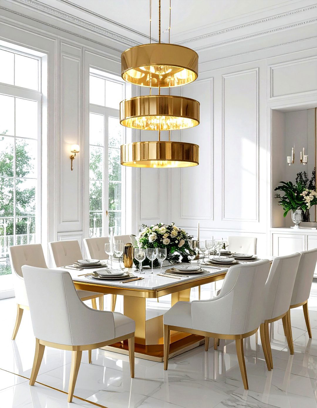 Tiered brass chandelier - 30 dining room lamp ideas