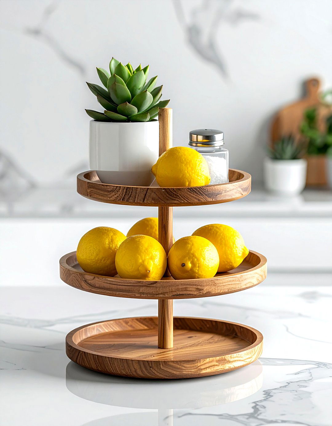 Tiered countertop tray - 30 no damage kitchen ideas