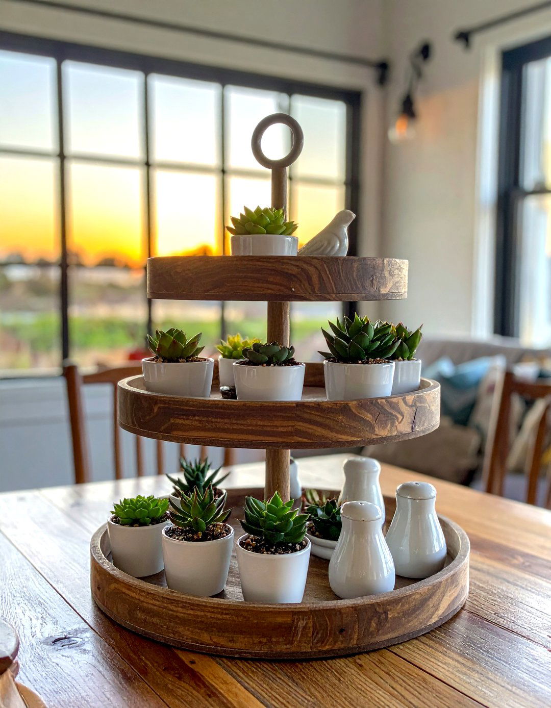 Tiered farmhouse tray - 30 tray centerpiece dining ideas