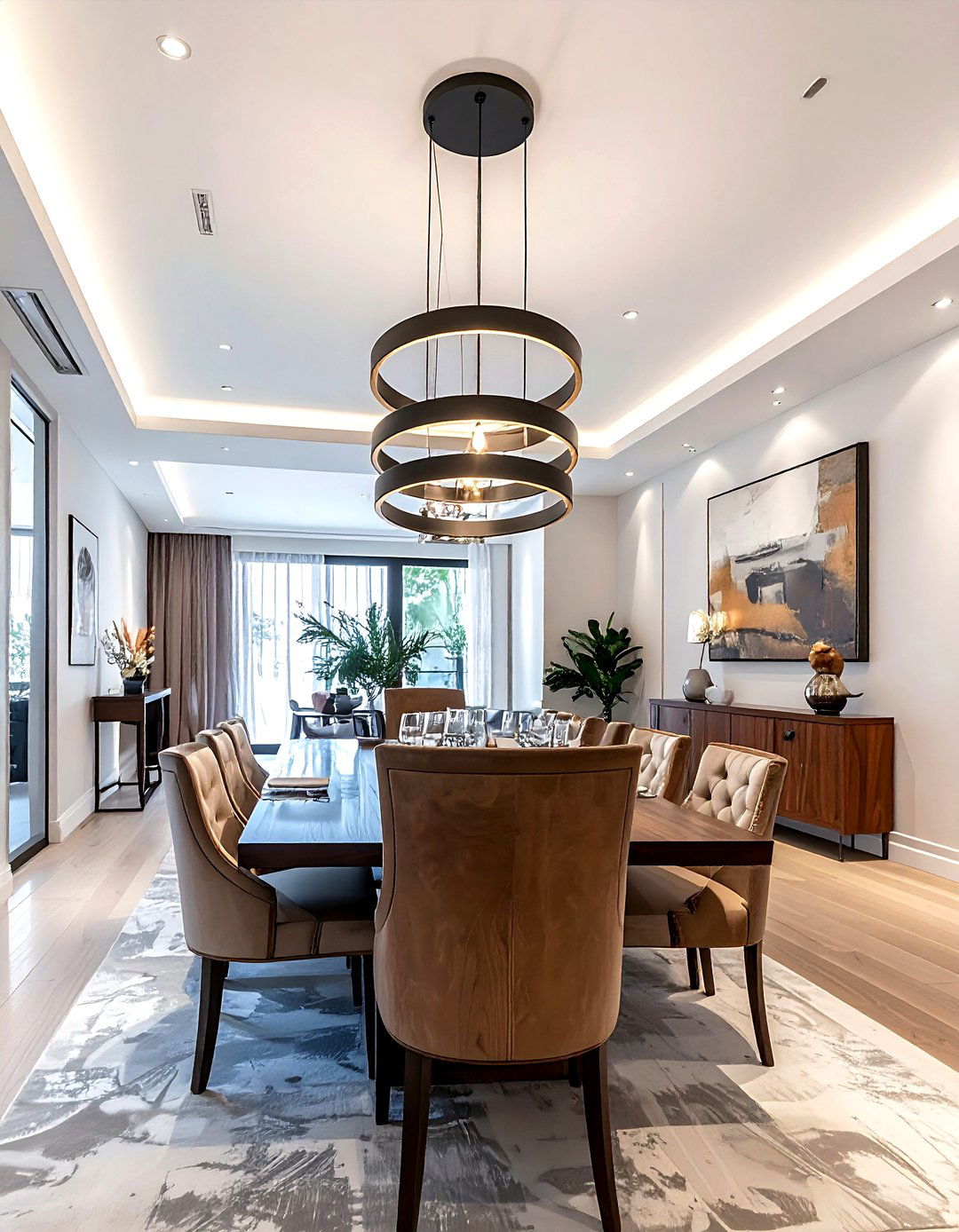 Tiered metal chandelier dining room - 30 industrial chandelier dining room ideas