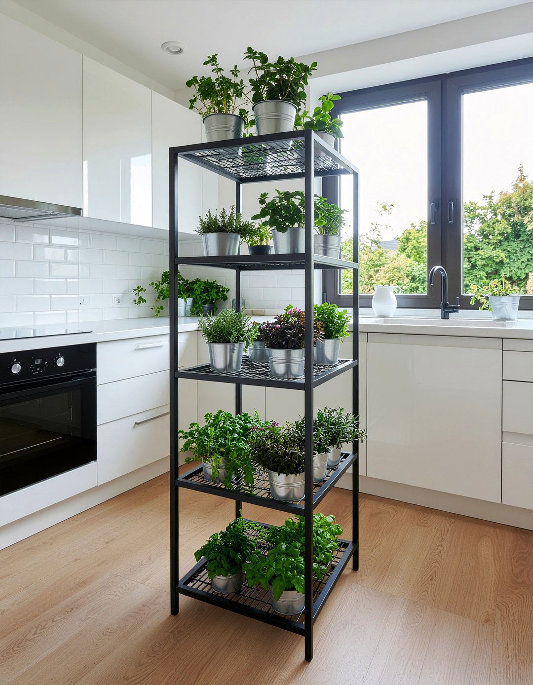 Tiered plant stand for window - 30 kitchen window decor ideas