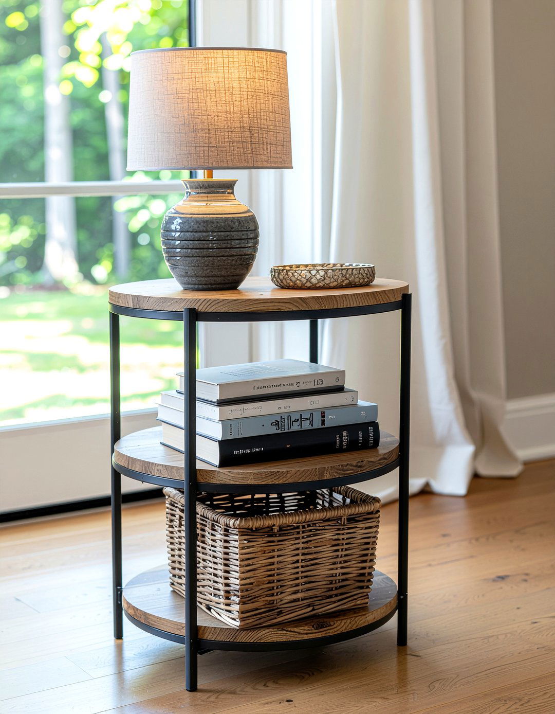 Tiered shelf arrangement - 30 end table styling ideas