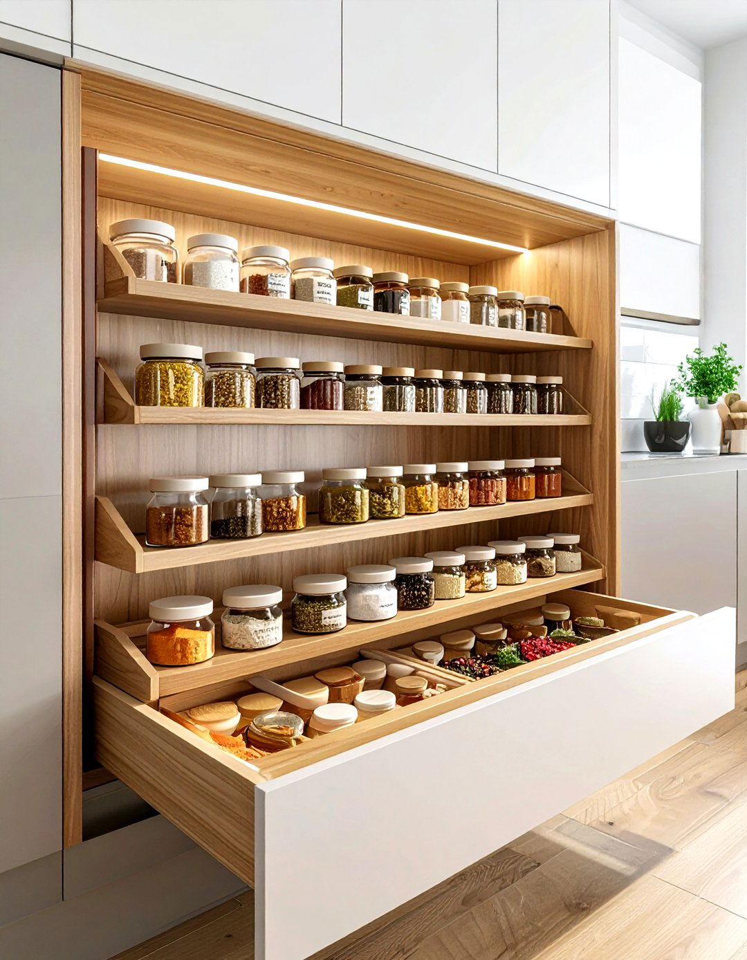 Tiered spice shelf - 30 kitchen clever storage ideas