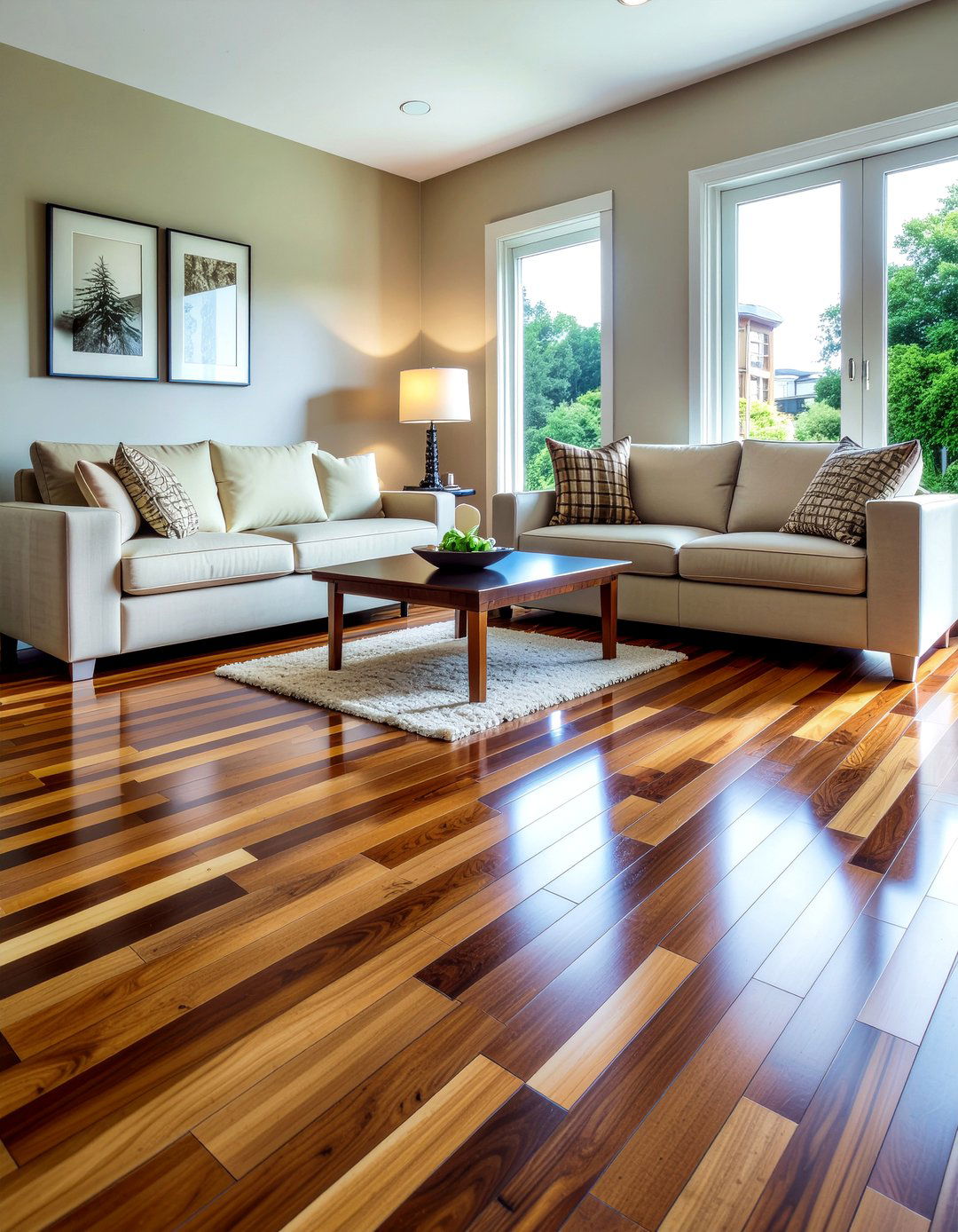 Tiger stripe bamboo flooring - 30 living room bamboo flooring ideas